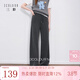 三彩2026春季新款簡(jiǎn)約高腰休閑褲垂感糯米絨直筒褲長(cháng)褲拖地褲M(mǎn) 深邃灰 M 160/68A 160/68A