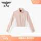 BOY LONDON春季薄款時(shí)尚潮牌運動(dòng)輕便拼接顯瘦女款短外套W23017 粉/白色 L