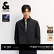 杰克·瓊斯（JACK&JONES）男裝秋冬季軟殼外套男士立領(lǐng)防潑水戶(hù)外加絨保暖休閑夾克外套 E43純黑色 L （180）偏大,建議拍小一碼