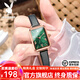 花花公子（PLAYBOY）品牌手表女小綠表女士手表簡(jiǎn)約氣質(zhì)ins風(fēng)女表520情人節禮物送老婆 玫綠皮帶/精美禮盒/定制刻字