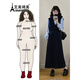 艾美琦美（AIMEIQIMEI）2026春季新款休閑套裝減齡假兩件長(cháng)袖半身裙胖mm遮肉顯瘦大碼女裝 23429長(cháng)款藏青色 2XL [建議140-160斤]