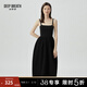 深呼吸DEEP BREATH女裝方領(lǐng)吊帶蔥紗花苞裙擺洋裝連衣裙A500246 黑 L (4)
