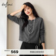 伊芙麗（eifini）朱珠代言【真絲羊絨】高質(zhì)老錢(qián)風(fēng)圓領(lǐng)針織衫云柔上衣2025秋款 深灰 圓領(lǐng)開(kāi)衫 M