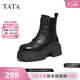 他她（TATA）巡星者靴子女鞋工裝靴秋冬新黑色加絨馬丁靴英倫短靴CG801DD5 黑色（絨里） 37