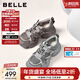 百麗（Belle）機能風(fēng)拼接老爹鞋女2026春新商場(chǎng)同款厚底增高休閑鞋F1H1DAM6 灰色 36