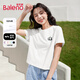 班尼路（Baleno）100%純棉短款短袖t恤打底衫女2025夏季女裝新款甜美可愛(ài)內搭衣服