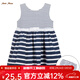 Auro Mesa兒童連衣裙夏天無(wú)袖女童背心裙休閑條紋童裙配內褲0-1歲 18-24M/90cm