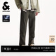 杰克·瓊斯（JACK&JONES） 男裝休閑褲簡(jiǎn)約純色寬松舒適休閑百搭膝口褶皺磨毛褲子225314044