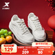 特步（XTEP）板鞋男鞋新款厚底耐磨冬季保暖白色鞋子男百搭小白鞋運動(dòng)鞋休閑鞋 帆白 42