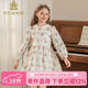 IVY HOUSE常春藤兒童裝女童大小童秋季新款  親膚全棉娃娃領(lǐng)法式碎花連衣裙 米白色 140cm