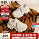 百麗（Belle）馬賽克百搭老爹鞋女2026春新商場(chǎng)款厚底增高休閑鞋F1K1DAM6預售 米白色 36 (230mm)