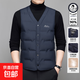 輕薄羽絨馬甲男冬季中年內穿保暖加厚打底背心V領(lǐng)坎肩爸爸裝外套 20919-HB8612藏青 L (175) 約120-135斤可穿