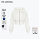 ANN ANDELMAN【迪麗熱巴同款】官方直營(yíng)長(cháng)袖修身外套短款雙開(kāi)拉鏈高腰連帽衛衣 白色 M