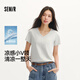 森馬（Semir）涼感T|短袖T恤女夏純色V領(lǐng)正肩吸濕速干抑菌2026上衣109326100002