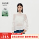 水云間白色蕾絲鉤花邊苧麻上衣女長(cháng)袖T恤薄透文藝風(fēng)小衫疊穿2025 象牙白 L