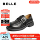 百麗（Belle）復古樂(lè )福鞋女商場(chǎng)同款牛皮兩穿便士樂(lè )福鞋D9W1DCM5 黑色 38 (240mm)