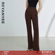 顏域職業(yè)垂感顯腿長(cháng)喇叭褲女2025秋季高級感百搭通勤修身顯瘦長(cháng)褲 咖色 M