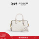 蔻馳（COACH）【禮物】奧萊女士女包經(jīng)典老花ROWAN 迷你波士頓單肩斜挎包手提包 IM/白色/粉筆白色