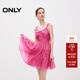 ONLY夏季時(shí)尚法式A字蓬蓬裙短裙吊帶連衣裙女|124207061 E25 鸛粉色 M (165) 84A