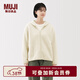 MUJI女式長(cháng)毛抓絨拉鏈連帽衫女外套長(cháng)袖25年冬季搖粒絨短外套女裝 象牙色 L （165/88A）