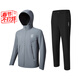 馬孔多（macondo）跑步套裝軟殼外套軟殼長(cháng)褲秋冬運動(dòng)套裝 未來(lái)灰+黑色 男 2XL