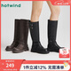熱風(fēng)厚底長(cháng)筒靴女2025年冬季新款美拉德復古騎士靴女鞋子靴子