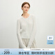 范思藍恩羊毛馬海毛金蔥真絲珠片氛圍感針織開(kāi)衫女春2025新款圓領(lǐng) 珍珠白 L