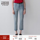 Teenie Weenie小熊女裝簡(jiǎn)約夏季牛仔鉛筆褲修身小腳褲女長(cháng)褲薄款 淺藍色 M (165)