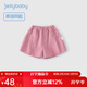 JELLYBABY【軟牛仔】女童短褲外穿寶寶休閑夏季小童字母繡花褲子兒童牛仔褲 粉紫色 120 CM
