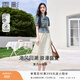 香影（xiangying）休閑套裝女2025夏裝新款時(shí)尚牛仔上衣成套搭配半身裙子兩件套 牛仔藍 非小熊扣T832368 M