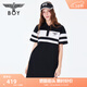 BOY LONDON春夏女士連衣裙字母條紋時(shí)尚休閑polo裙W17800 黑色 S