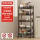 京東京造 咔咔廚房置物架 落地收納柜調料餐邊碗櫥柜小推車(chē) 黑色 5層