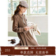 紫涵兩件裝連衣裙女年冬季復古可拆卸針織馬甲翻領(lǐng)中長(cháng)裙 咖色 M