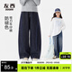 左西女童牛仔褲防褪色兒童彎刀褲2026新款大童春裝褲子 深牛仔色 130