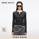 MISS SIXTY2025秋季新款針織衫女羊毛桑蠶絲混紡兩件套上衣配背心 煙霧灰 M