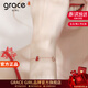 Grace Girl本命年麒麟紅葫蘆手鏈女玫瑰金時(shí)尚飾品送女友老婆生日情人節禮物 紅葫蘆手鏈-本地倉