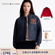 Tommy Hilfiger秋冬男女防潑水雙面穿美式復古潮流飛行棒球棉服夾克外套 紅色/藏青色XMP M （推薦：115-125斤）