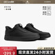 德賽（DESAI）【旋鈕免系帶】休閑時(shí)尚百搭男鞋復古輕奢板鞋 黑色    42   