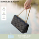 CHARLES&KEITH質(zhì)感菱格鏈條小方錢(qián)包女包包女包生日禮物女神節禮物CK6-10680924 Black黑色 XS