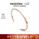 潘多拉（PANDORA）[女神節禮物]Pandora新經(jīng)典系列I-D手鐲玫瑰金色簡(jiǎn)約手鏈繩送女友