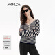 MO&Co.針織衫秋新品美麗諾綿羊毛亨利領(lǐng)大圓領(lǐng)軟糯簡(jiǎn)約
