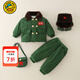 G.duck小黃鴨嬰兒衣服冬季軍大衣兒童分體套裝加厚外出服幼兒園演出服 軍綠色 100 cm
