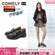 康莉（COMELY）復古粗跟樂(lè )福鞋女2026新款春季JK通勤英倫風(fēng)黑色小皮鞋 甜酷黑 39