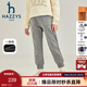哈吉斯（HAZZYS）品牌童裝女童褲子冬新品彈力舒適百搭休閑加厚一體絨長(cháng)褲 中花灰 145
