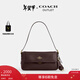 蔻馳（COACH）【禮物】新款奧萊女士女包ETTA 25號翻蓋單肩包腋下包通勤盒子包 IM/濃咖啡色