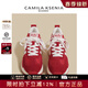 CAMILA KSENIA女鞋2026新款春季純色百搭厚底增高休閑運動(dòng)鞋老爹鞋女高顏值鞋子 紅色 37