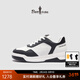 比音勒芬春夏款男士時(shí)尚經(jīng)典字母老花圖案休閑鞋厚底增高板鞋百搭小白鞋 68黑白色 42