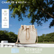 CHARLES&KEITH絎縫菱格鏈條水桶包雙肩包包女包女友生日女神節禮物CK2-10701506 Beige米色 M