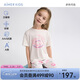 愛(ài)慕兒童家居服女童孩蘭精莫代爾短袖上衣七分褲睡衣套裝女甜甜圈130