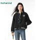 熱風(fēng)（Hotwind）外套女冬季新款女士休閑百搭舒適美式復古棒球服 01黑色 M